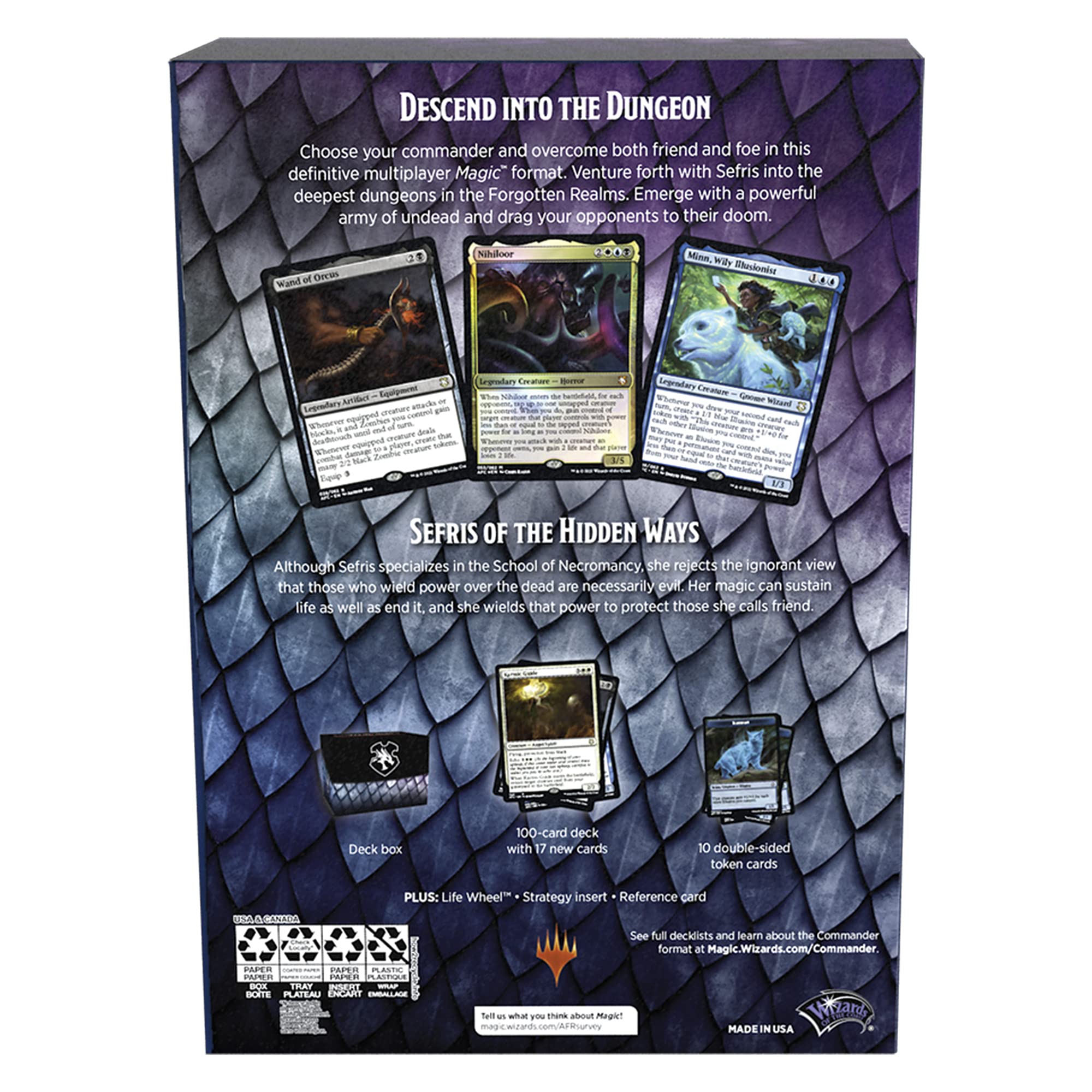 Magic: The Gathering Adventures in The Forgotten Realms Commander Deck – Dungeons of Death (White-Blue-Black) - Image 6