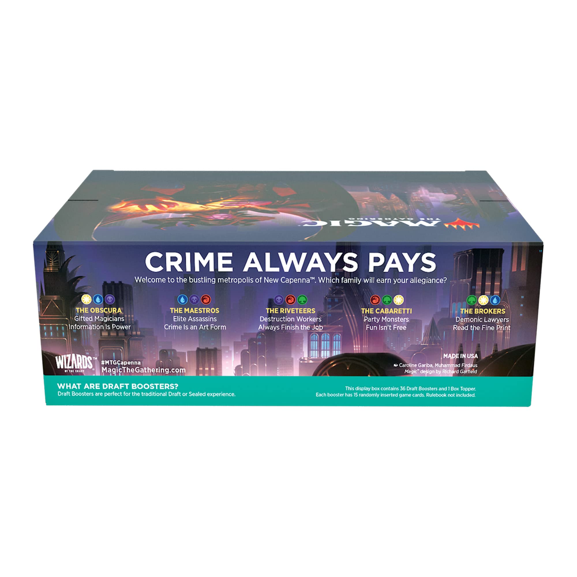 Magic: The Gathering Streets of New Capenna Draft Booster Box | 36 Packs + 1 Box Topper (541 Magic Cards) - Image 6