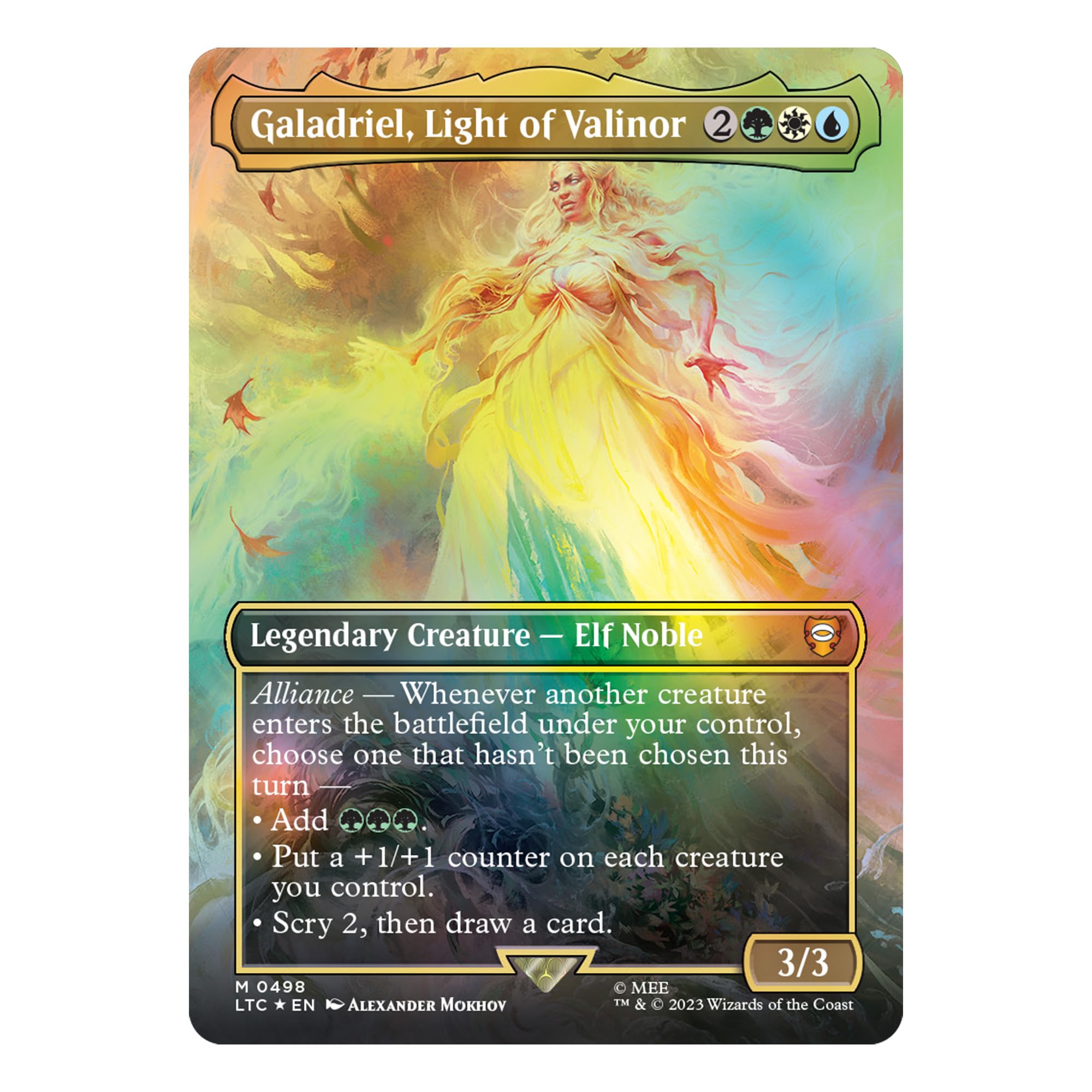 Magic: The Gathering The Lord of The Rings: Tales of Middle-Earth Scene Box - The Might of Galadriel (6 Scene Cards, 6 Art Cards, 3 Set Boosters + Display Easel) - Image 3