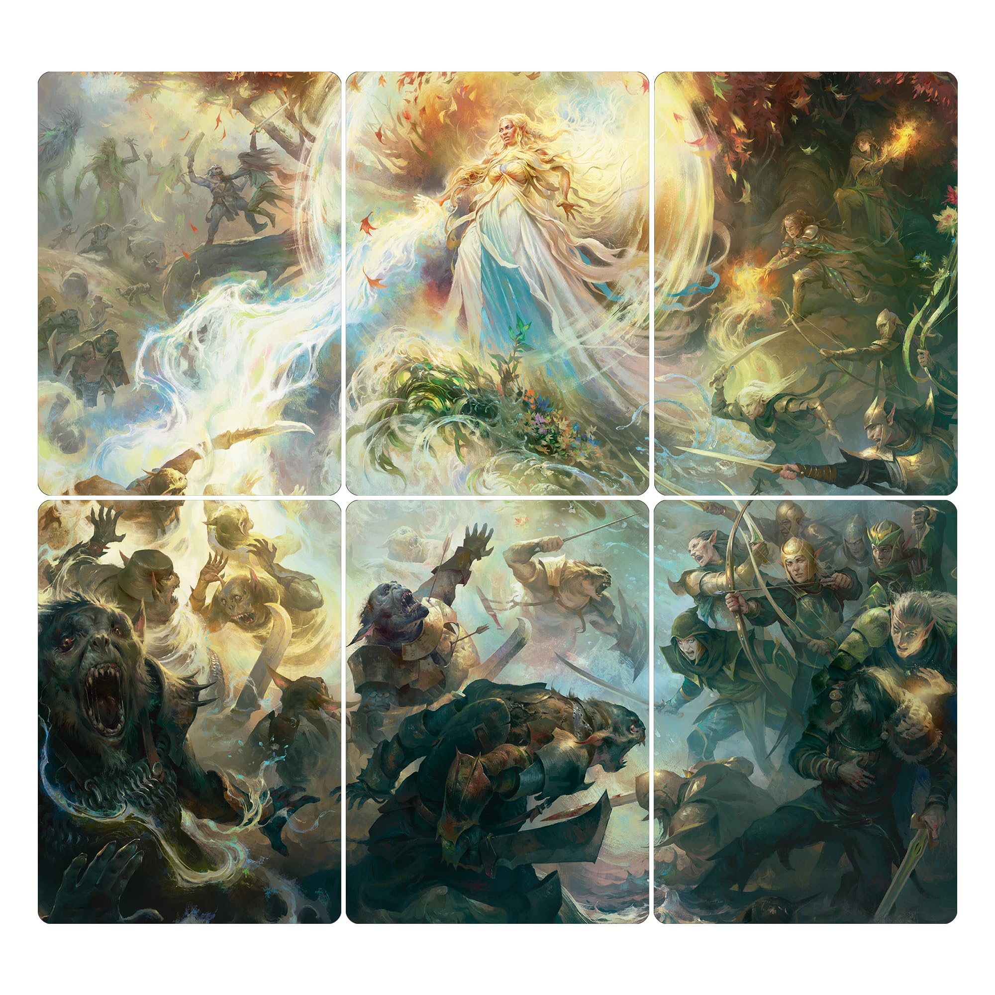 Magic: The Gathering The Lord of The Rings: Tales of Middle-Earth Scene Box - The Might of Galadriel (6 Scene Cards, 6 Art Cards, 3 Set Boosters + Display Easel) - Image 4