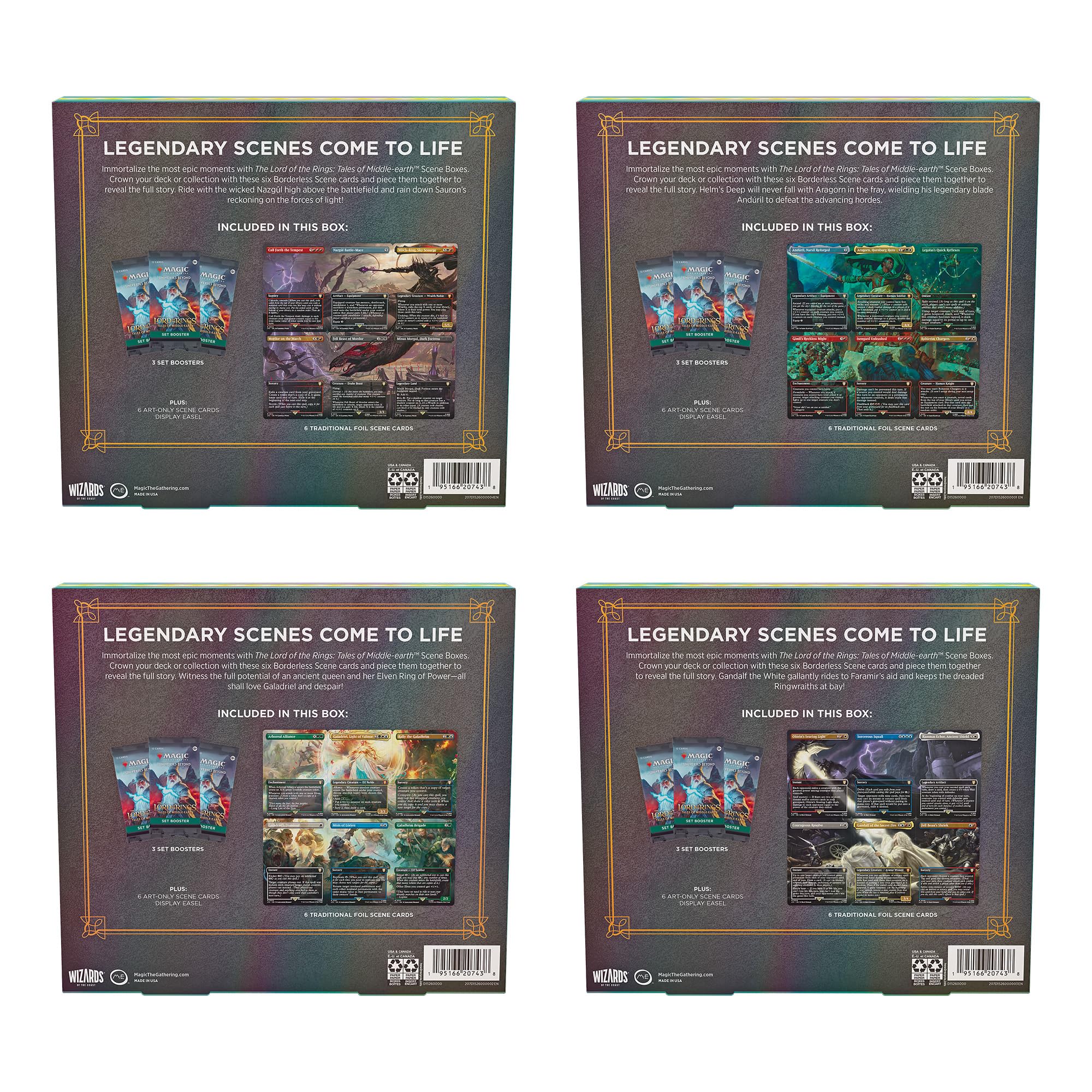 Magic: The Gathering The Lord of the Rings: Tales of Middle-Earth Scene Boxes - All 4 (Aragorn at Helm’s Deep, Flight of the Witch-King, The Might of Galadriel, and Gandalf in Pelennor Fields) - Image 6
