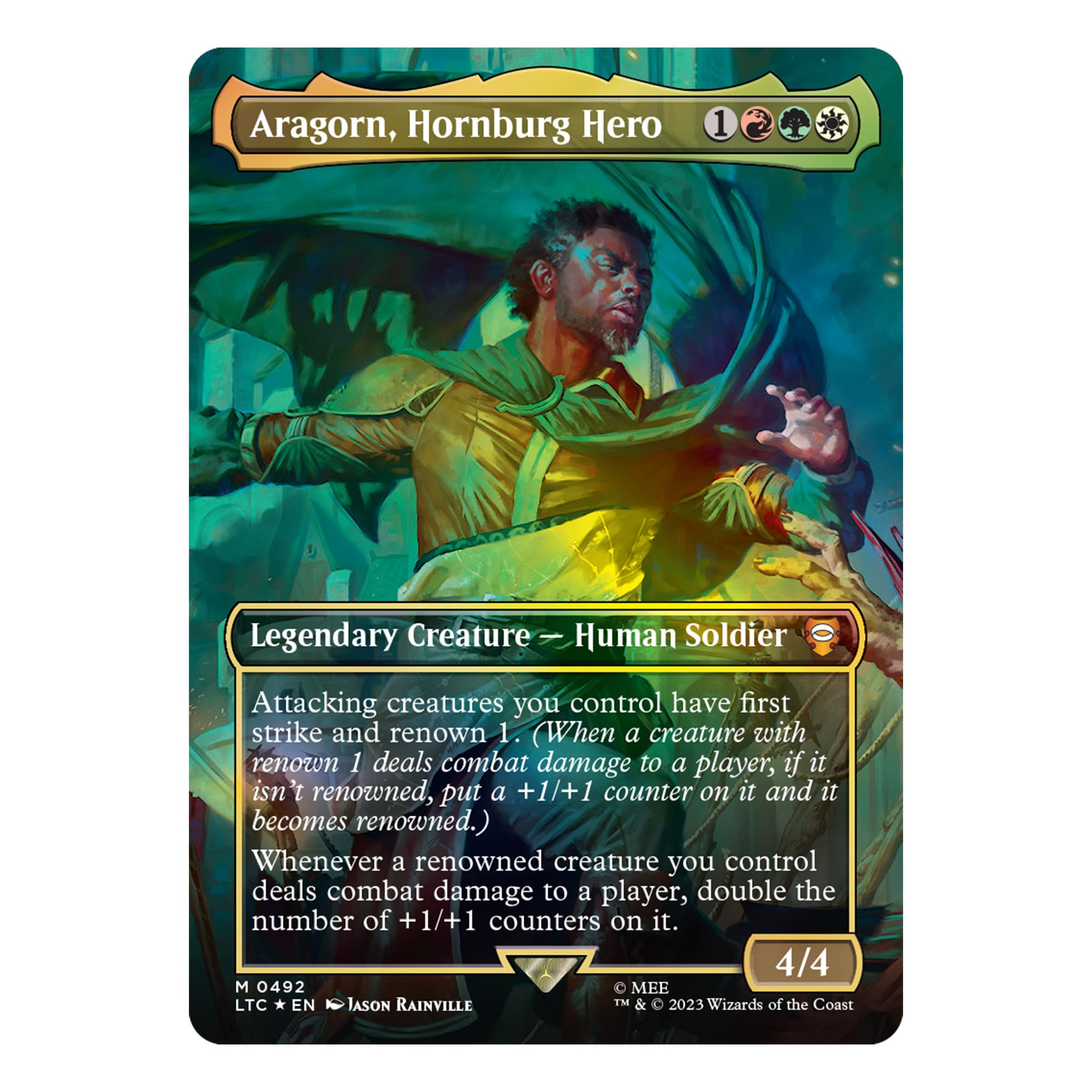 Magic: The Gathering The Lord of The Rings: Tales of Middle-Earth Scene Box - Aragorn at Helm’s Deep (6 Scene Cards, 6 Art Cards, 3 Set Boosters + Display Easel) - Image 3