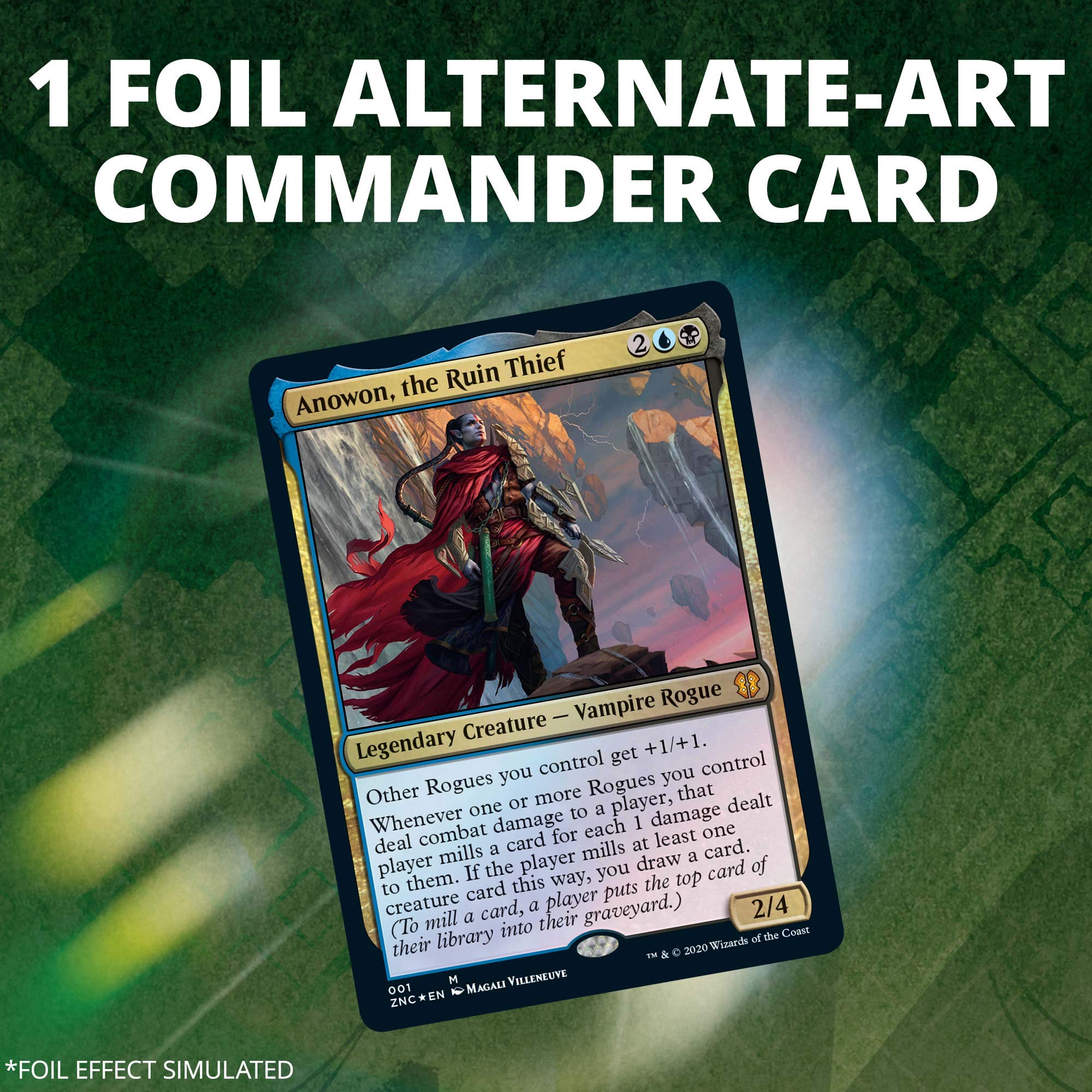 Magic: The Gathering Zendikar Rising Commander Deck – Sneak Attack | 100 Card Ready-to-Play Deck | 1 Foil Commander | Blue-Black - Image 3
